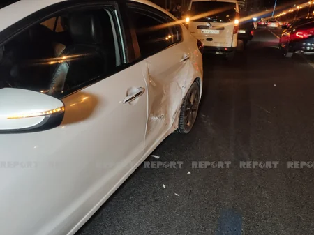 Bakıda üç avtomobil toqquşub - VİDEO