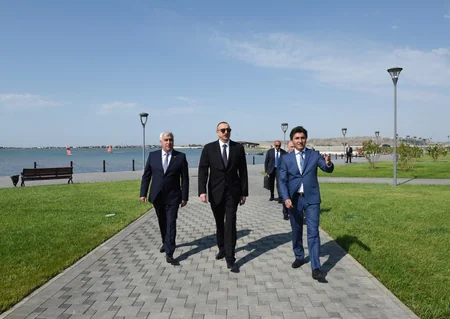 President Ilham Aliyev laid foundation of fish hatcheries in Pirallahi district