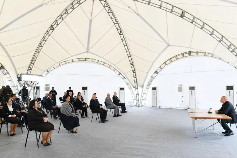Azerbaijani president meets with public representatives of Khojavand district 