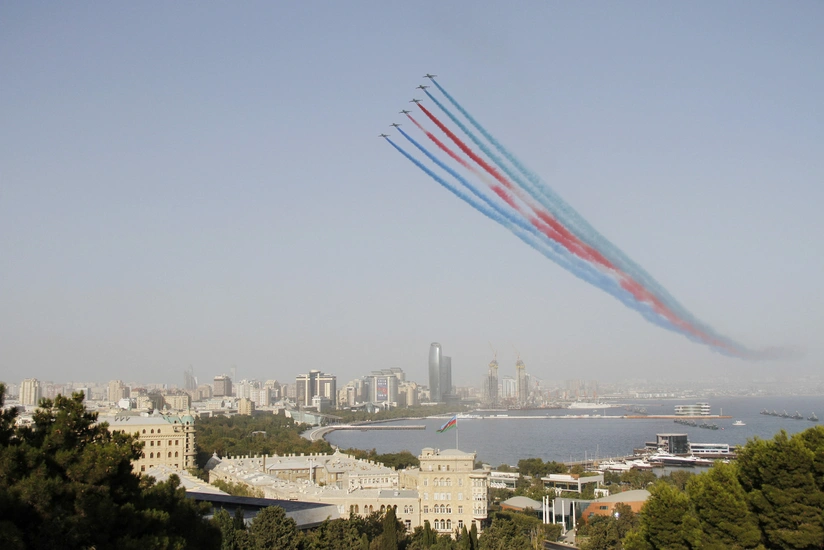 Military planes conduct training flights for Victory Parade