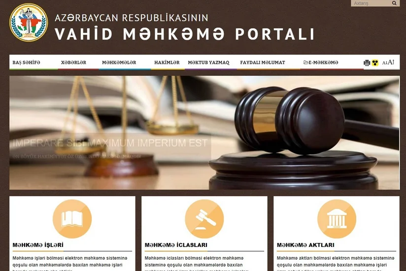 Vahid Məhkəmə Portalında yaranan problem aradan qaldırılıb