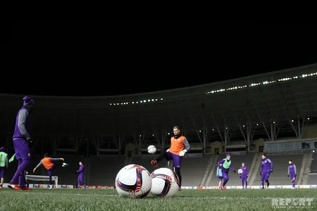 Qarabağ və Fiorentina oyundan əvvəl son məşqə çıxıb - FOTOREPORTAJ