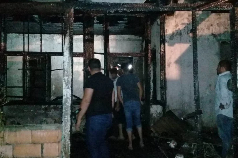 Bərdədə məcburi köçkünlərin məskunlaşdığı binada yanğın olub - FOTO