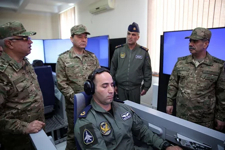 Zakir Hasanov takes part in the opening of the Air Force Training Center