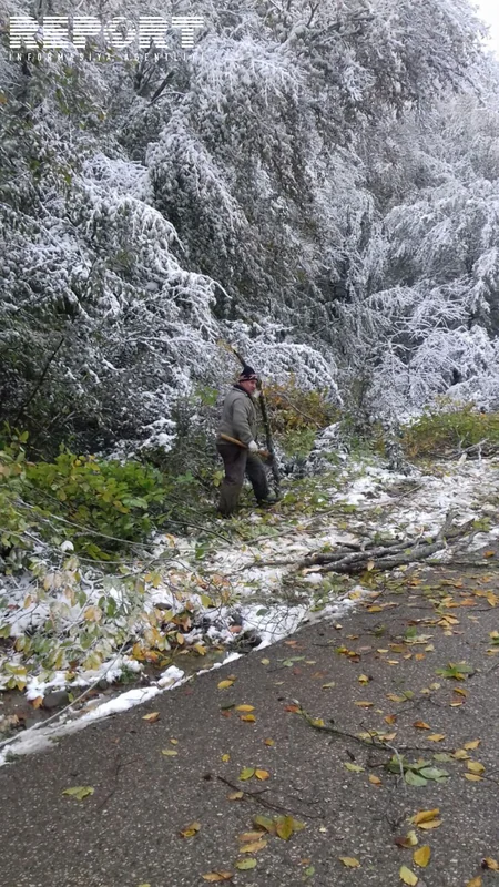 Снегопад в Гусарском районе оставил без света горное село - ФОТО