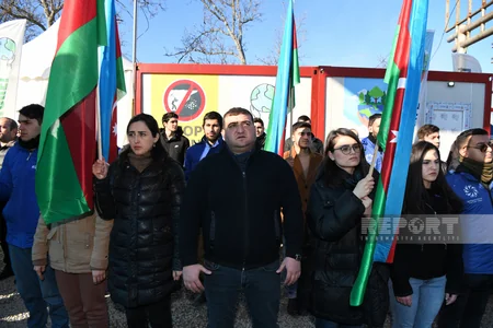 Участники акции на дороге Ханкенди-Лачын почтили память шехидов 20 Января