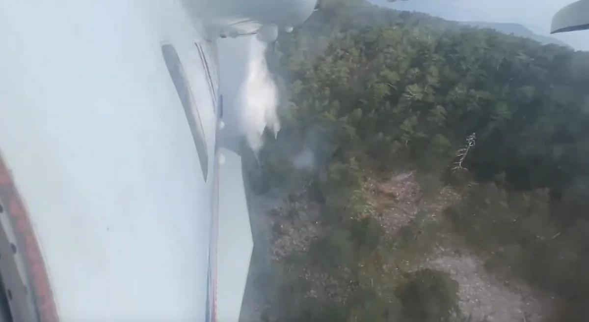 Azerbaijan's amphibious aircraft battles forest fire in Türkiye