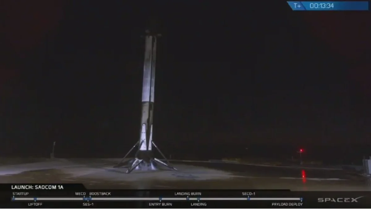 Первая ступень ракеты Falcon 9 вернулась на космодром в США