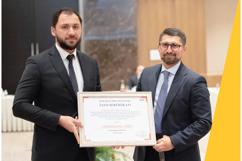 Yelo Bank Qarabağ Dirçəliş Fondunun Sertifikatı ilə təltif olunub  