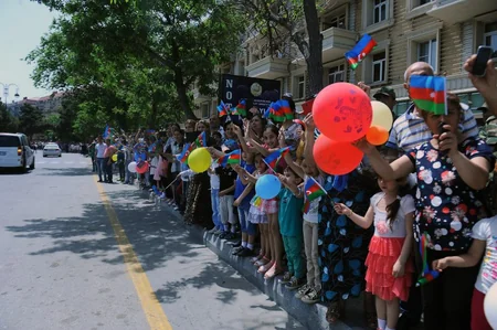 Bakı-2015: Məşəl estafeti Sumqayıtda - FOTO