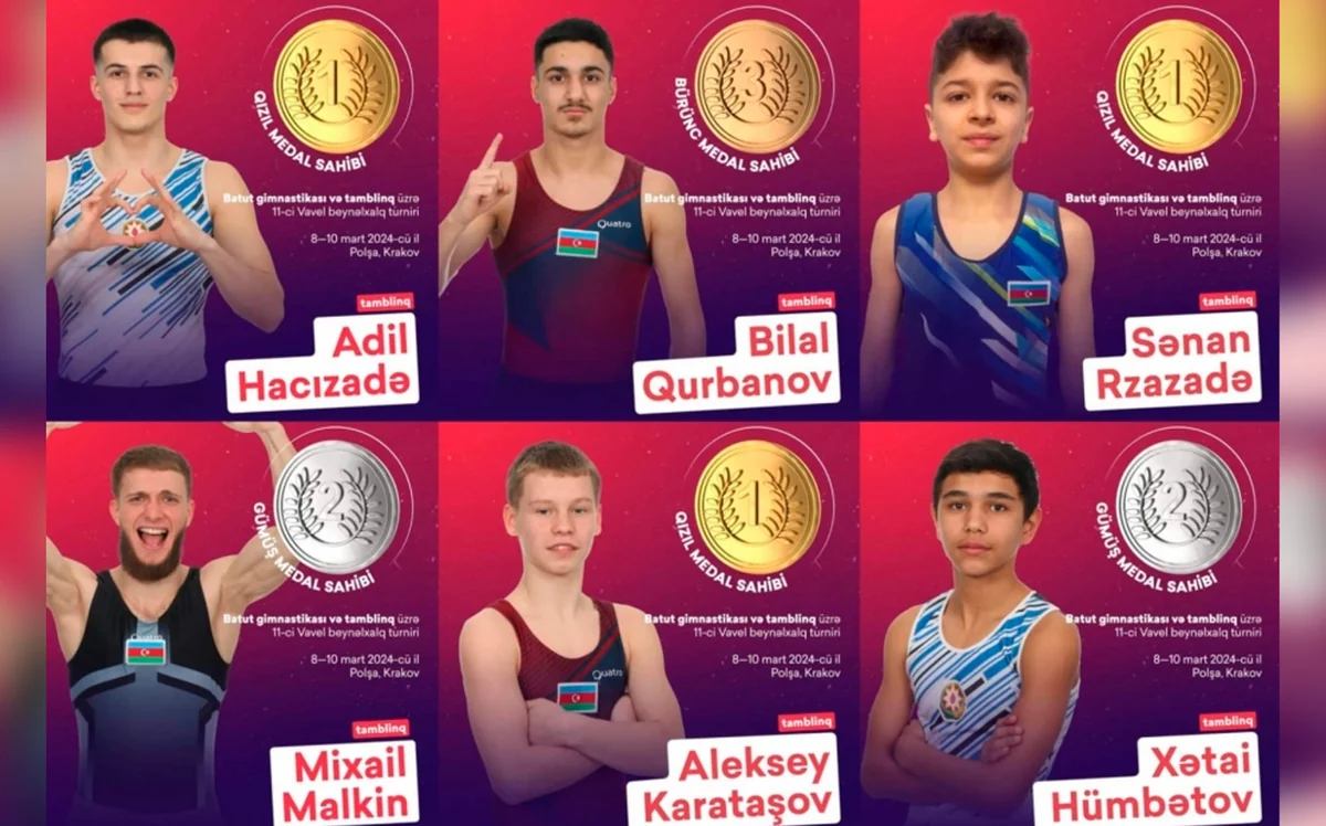 Azərbaycan gimnastları Polşada altı medal qazanıblar