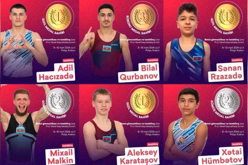 Azərbaycan gimnastları Polşada altı medal qazanıblar