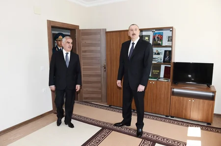 Prezident DSX-nin Naxçıvan şəhər Qaraçuq ərazi dairəsindəki sərhəd dəstəsində yaradılan şəraitlə tanış olub
