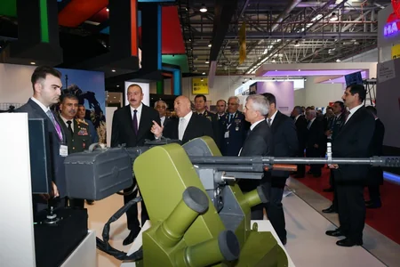 President Ilham Aliyev views 3rd Azerbaijan International Defense Exhibition ADEX 2018
