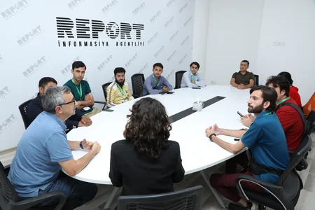Pakistanın idman jurnalistləri Report İnformasiya Agentliyində olublar