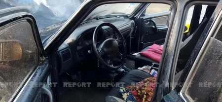 В Огузе загорелся легковой автомобиль