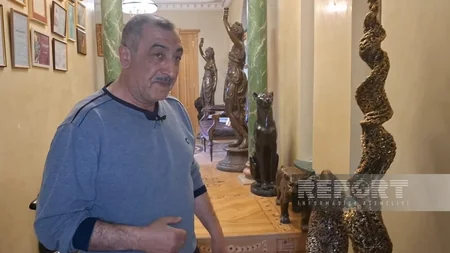 Azerbaijani sculptor creating under 'rocket rain' in Ukraine's Kharkiv - PHOTOS