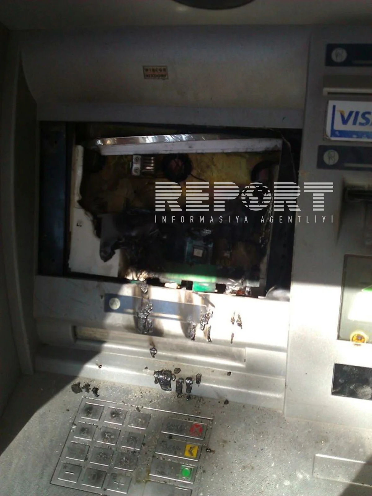 “Kapital Bank”ın bankomatı partladılıb - FOTO