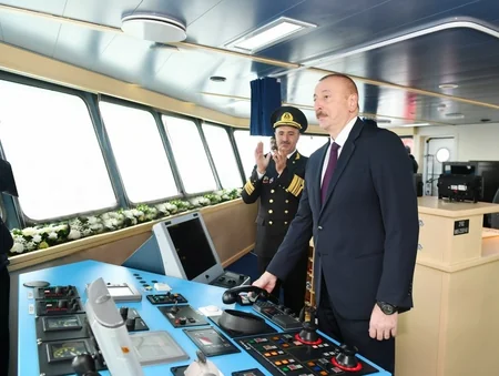 President Ilham Aliyev attended ceremony to launch first tanker built at Baku Shipyard