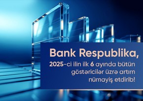 Bank Respublika I yarımildə bütün əsas maliyyə göstəriciləri üzrə artım nümayiş etdirib 