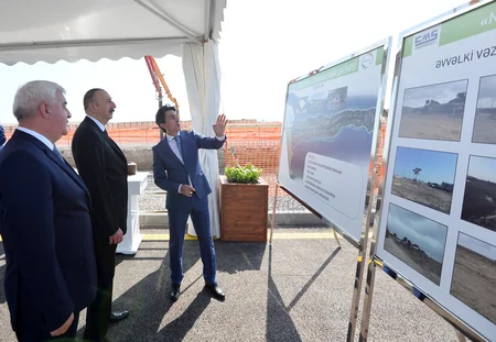 President Ilham Aliyev laid foundation of fish hatcheries in Pirallahi district