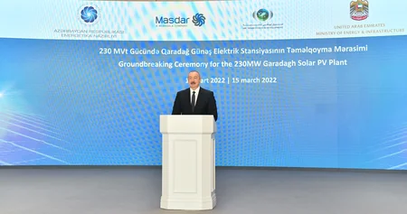 Ilham Aliyev inaugurates Garadagh Solar Power Plant