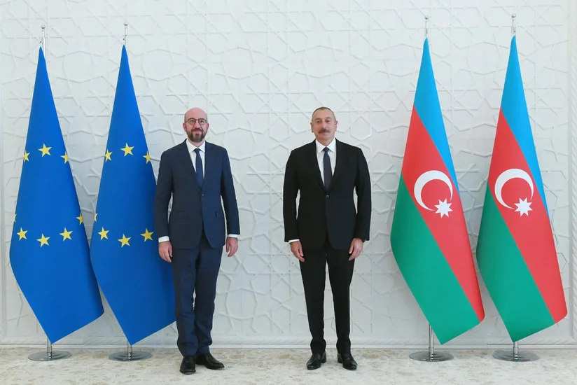 Şarl Mişel və İlham Əliyev Ermənistanla Azərbaycan arasında sərhədlərin delimitasiyasını müzakirə edib