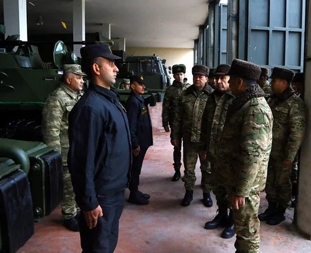 Zakir Hasanov, Maharram Aliyev visiting military units on frontline
