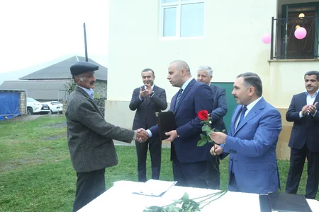 Qaxda Qarabağ müharibəsi əlillərinə fərdi yaşayış evləri verilib