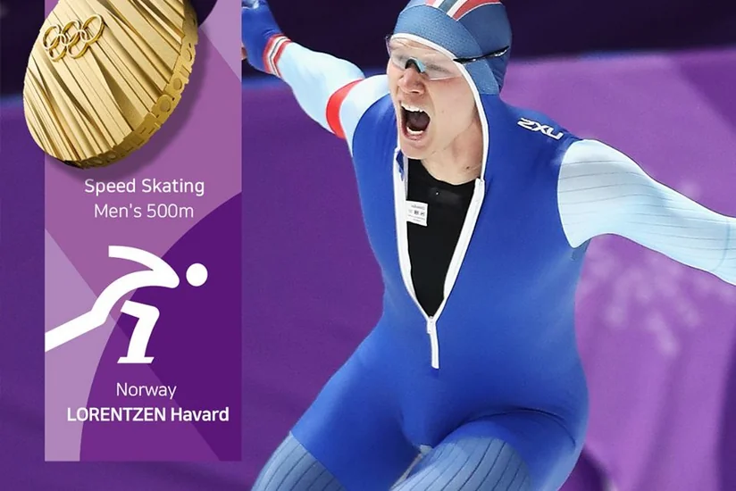 Norwegian speed skater sets a new Olympic record