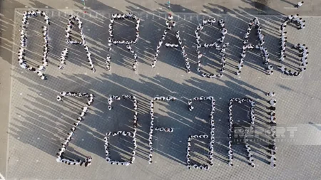 Kürdəmirdə Zəfər Günü münasibətilə fləş-mob keçirilib