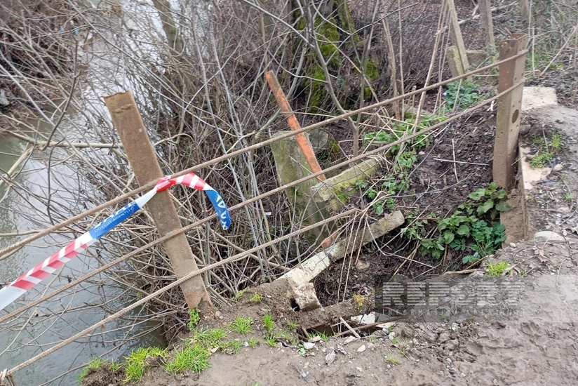 Cəlilabadda körpü yağışlardan sonra qəzalı vəziyyətə düşüb