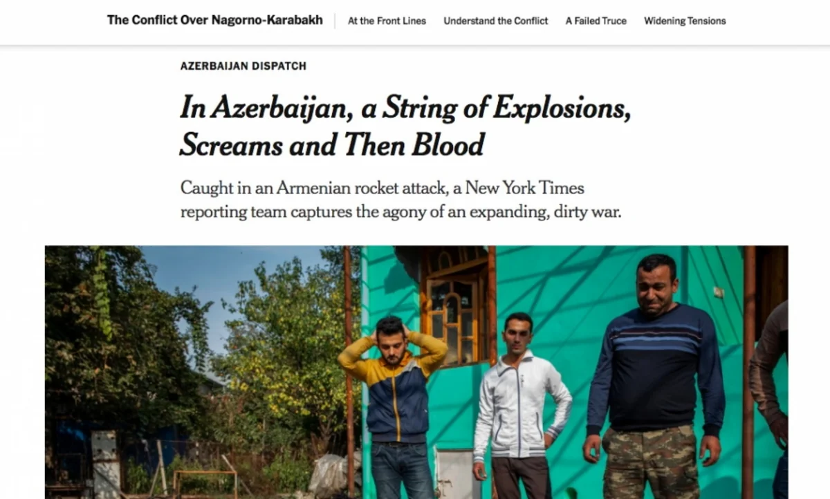New York Times publishes article about shelling of Barda by Armenians