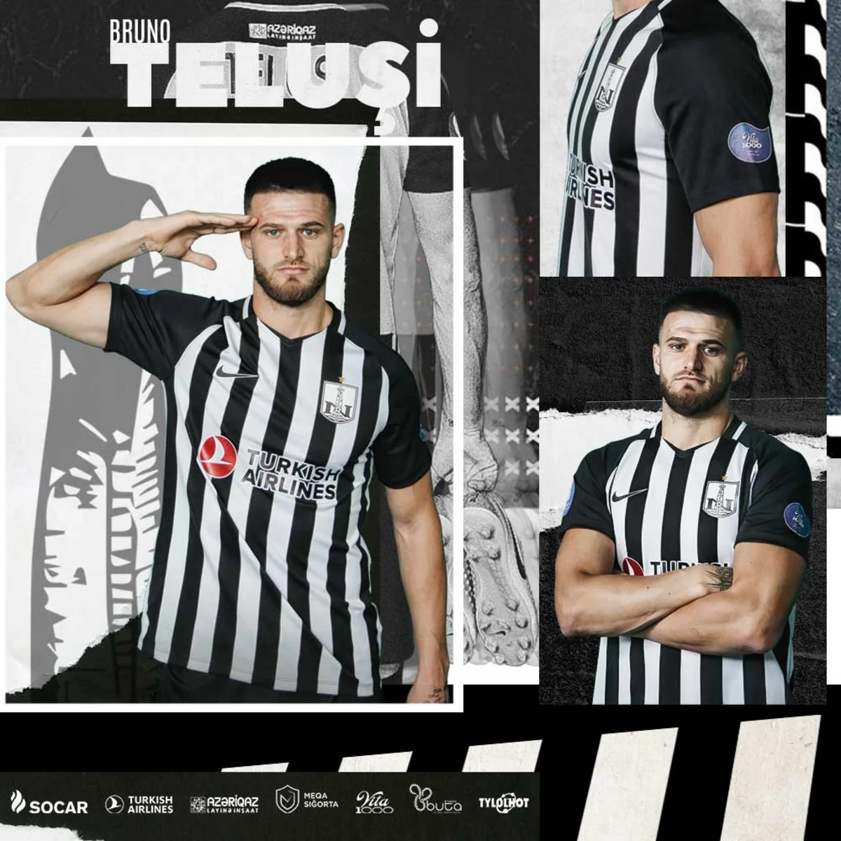 Neftçi ilə müqavilə bağlayan albaniyalı futbolçu əsgər salamı verdi