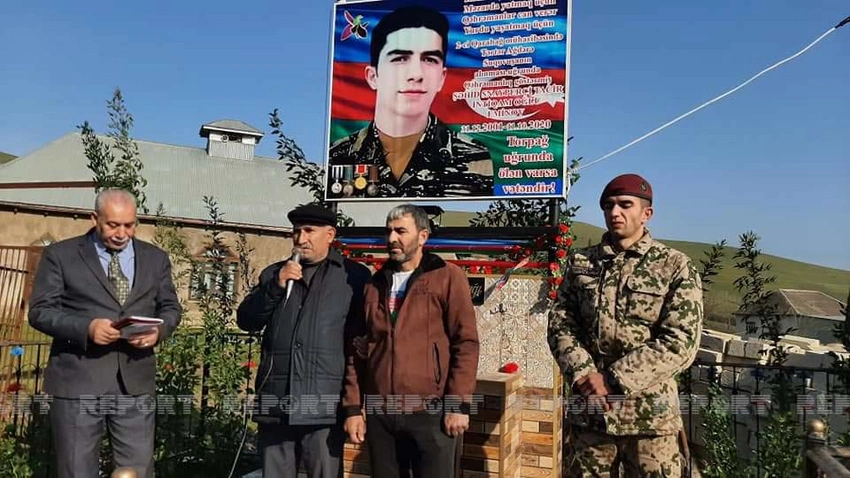 Cəlilabadda Vətən müharibəsi şəhidinin adına tikilən bulağının açılışı olub