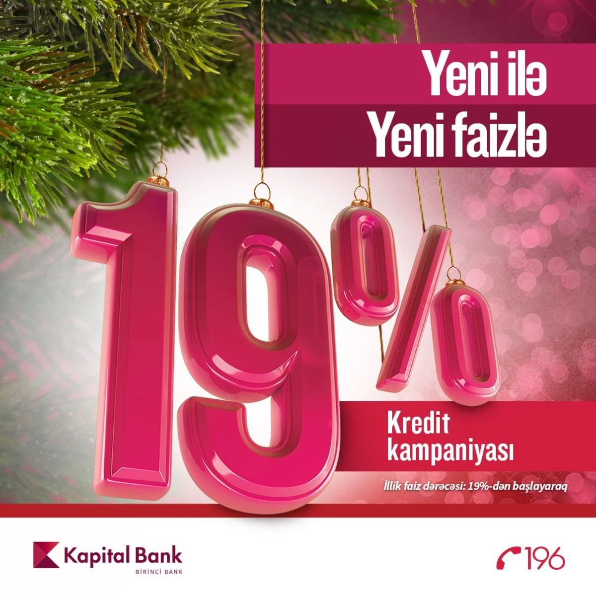 Kapital Bank illik 19%-dən başlamaqla nağd pul krediti təklif edir