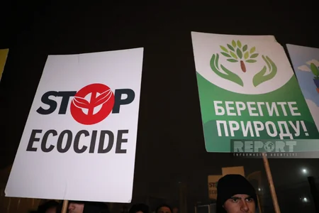 Акция на дороге Ханкенди-Лачын продолжается и в вечернее время