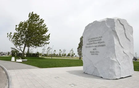 Ilham Aliyev attends the opening of Baku White City boulevard