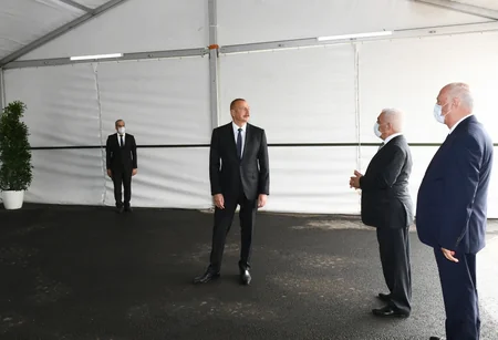 President Ilham Aliyev launches new overpass pumping station of Sumgayit Power Plant