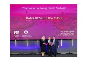 Bank Respublika növbəti dəfə “Azərbaycanda ən fəal emitent-bank” adına layiq görüldü 