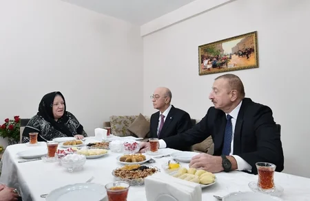 President Ilham Aliyev viewed conditions created at newly constructed building for earthquake-affected families in Shamakhi
