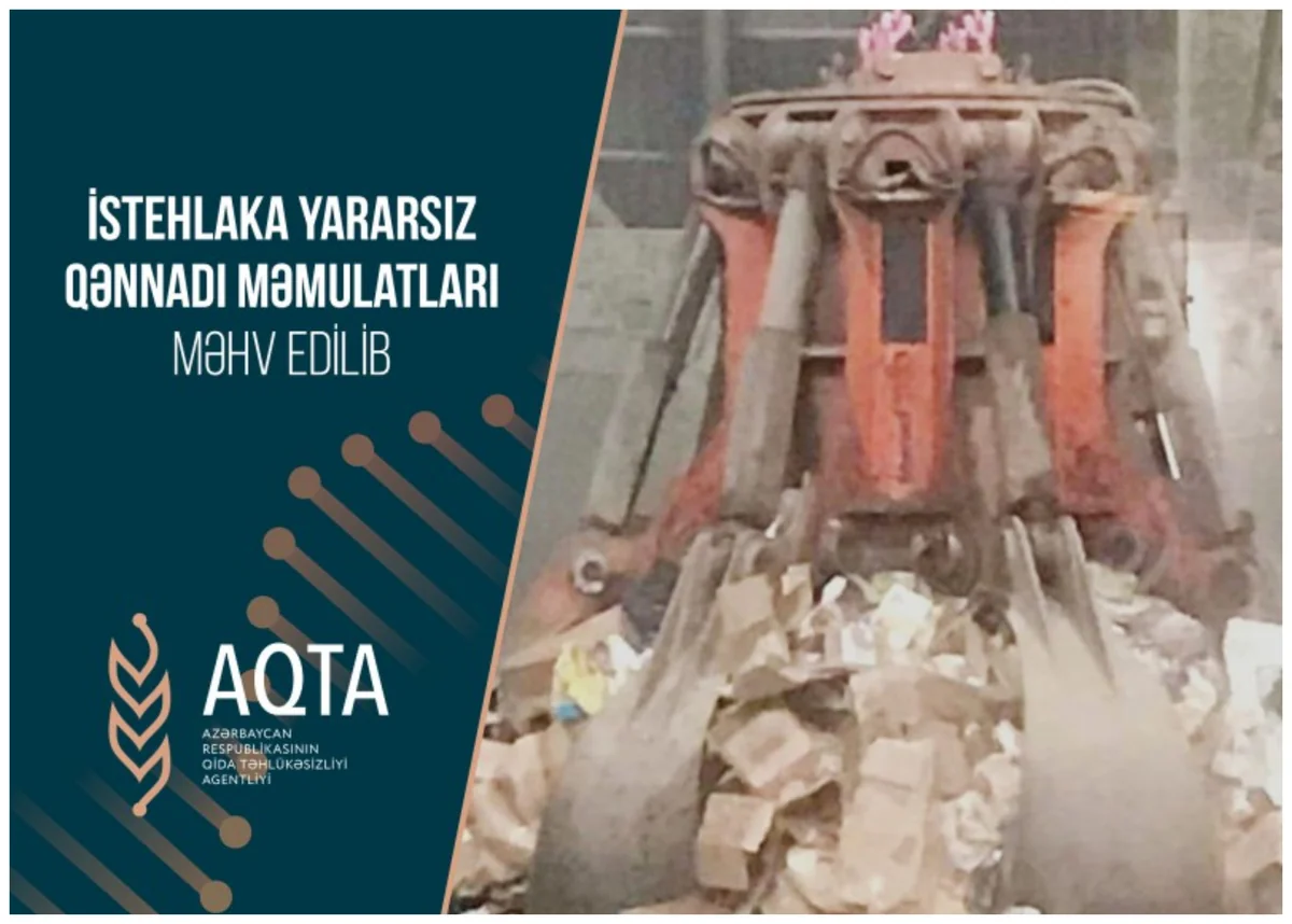 Bakıda 18,4 ton yararsız qənnadı məmulatları məhv edilib