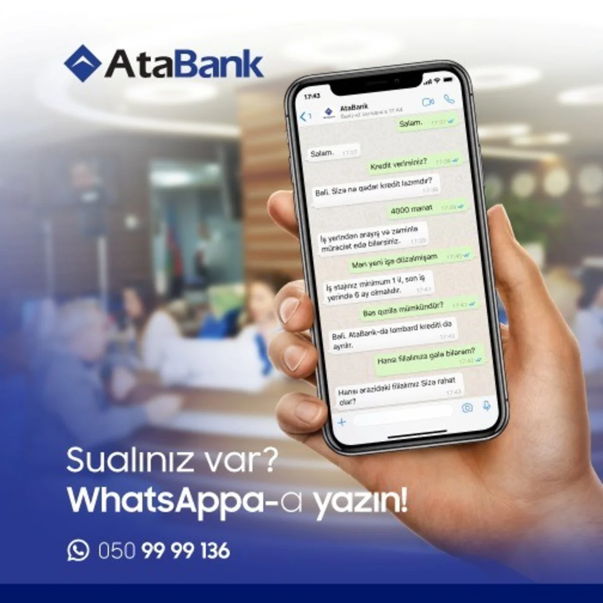 AtaBank yeni kommunikasiya kanalını istifadəyə verib