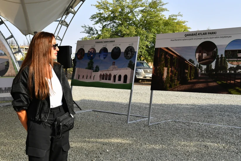 Ilham Aliyev and Mehriban Aliyeva get acquainted with work to be done at Panahali Khan's Palace and Imarat Complex