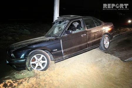 Водитель BMW оставил без света целый городок на Абшероне - ФОТО