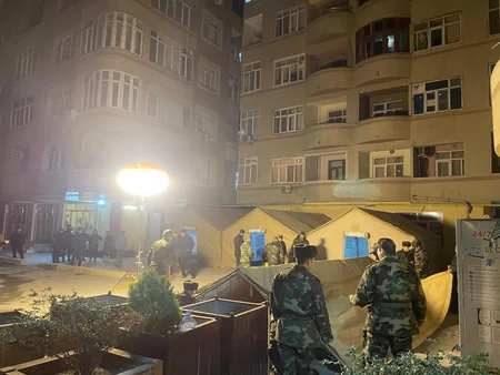 Binəqədidə partlayış baş verən ərazidə çadırlar qurulub