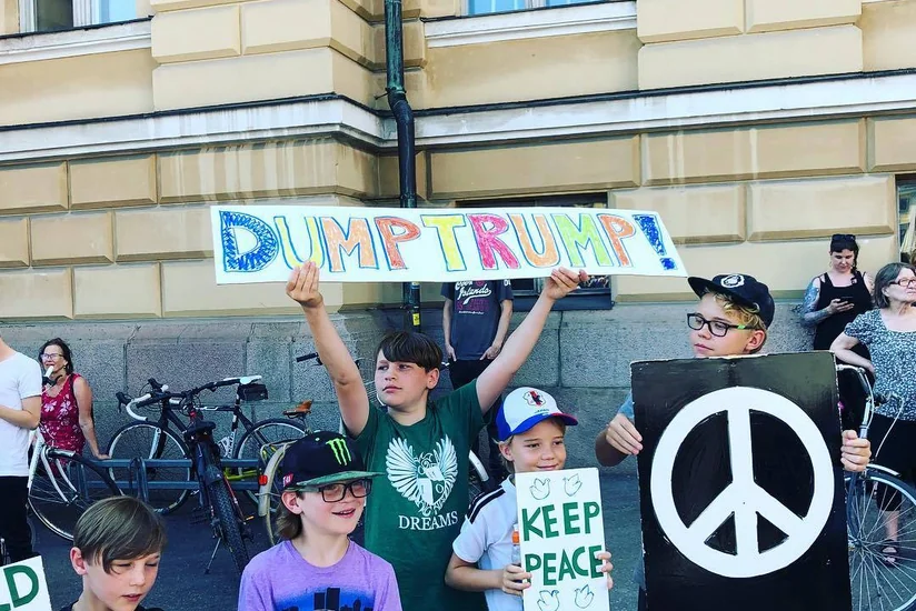 Helsinki prepares for Putin and Trump meeting, capital residents protest