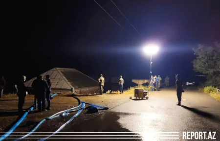 В Гяндже устраняют последствия сильного ливня