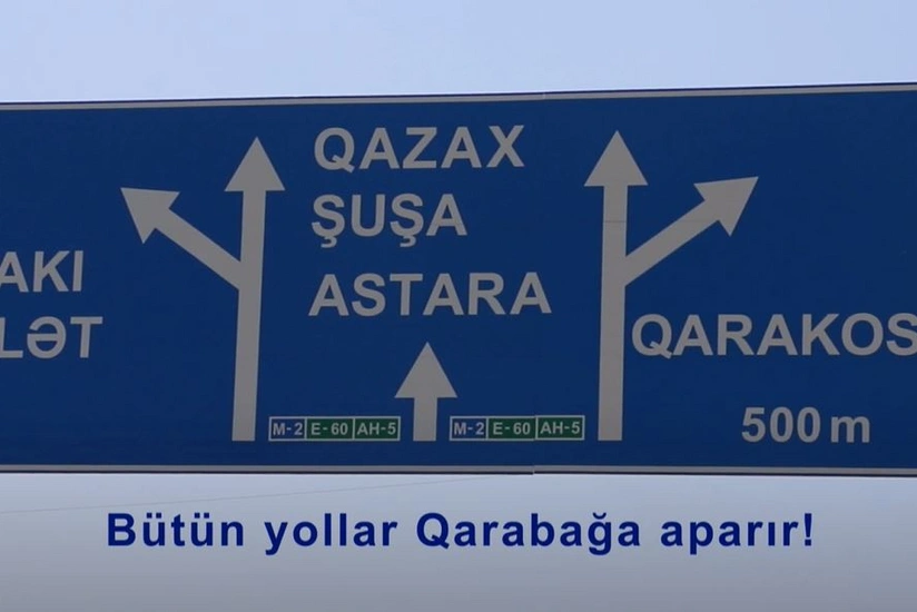 Qarabağa doğru istiqaməti və məsafəni bildirən lövhələr quraşdırılır