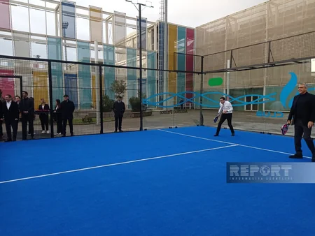 Su İdman Sarayında padel tennis kortunun açılışı olub